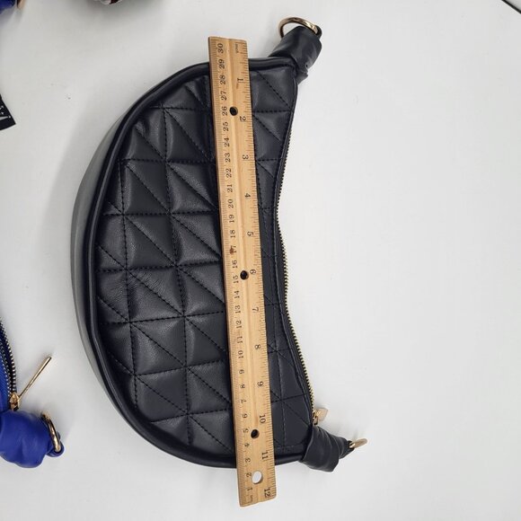 ANTTHONY Hobo Shoulder Purses Set of 2 Blue Black Quilted Look MISSING STRAPS! - Picture 8 of 10
